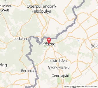 Map of Kőszeg, Vas