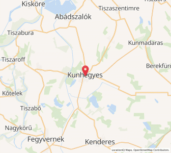 Map of Kunhegyes, Jász-Nagykun-Szolnok