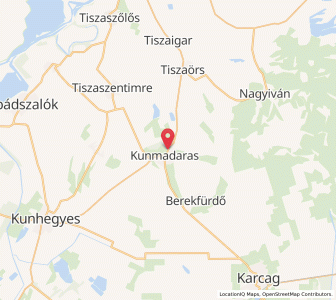 Map of Kunmadaras, Jász-Nagykun-Szolnok