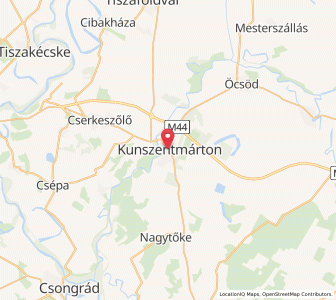 Map of Kunszentmárton, Jász-Nagykun-Szolnok