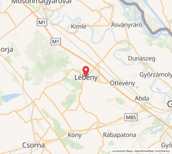 Map of Lébény, Győr-Moson-Sopron