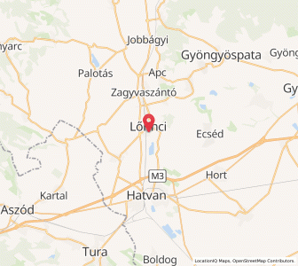 Map of Lőrinci, Heves
