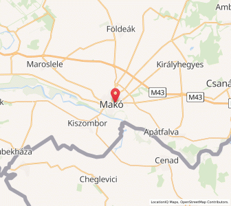 Map of Makó, Csongrád-Csanád