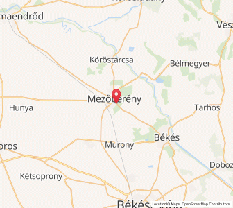 Map of Mezőberény, Békés