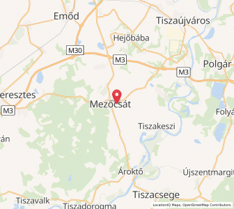 Map of Mezőcsát, Borsod-Abaúj-Zemplén