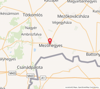 Map of Mezőhegyes, Békés