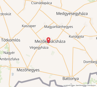 Map of Mezőkovácsháza, Békés