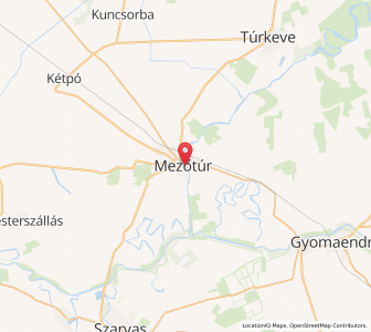 Map of Mezőtúr, Jász-Nagykun-Szolnok