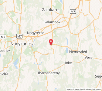 Map of Miháld, Zala