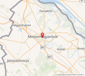 Map of Mosonmagyaróvár, Győr-Moson-Sopron