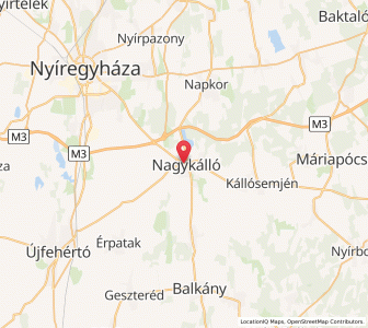 Map of Nagykálló, Szabolcs-Szatmár-Bereg