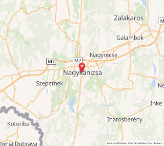 Map of Nagykanizsa, Zala
