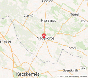 Map of Nagykőrös, Pest