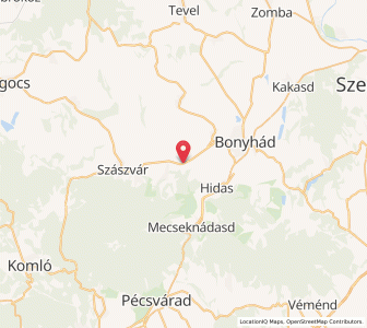 Map of Nagymányok, Tolna
