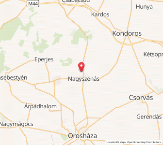 Map of Nagyszénás, Békés