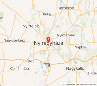 Map of Nyíregyháza, Szabolcs-Szatmár-Bereg