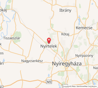 Map of Nyírtelek, Szabolcs-Szatmár-Bereg