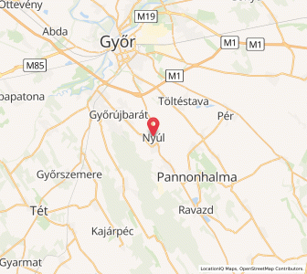 Map of Nyúl, Győr-Moson-Sopron