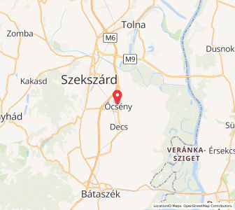 Map of Őcsény, Tolna