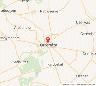 Map of Orosháza, Békés