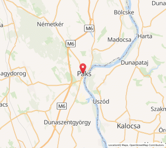 Map of Paks, Tolna