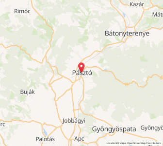 Map of Pásztó, Nógrád