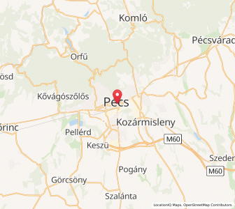 Map of Pécs, Baranya