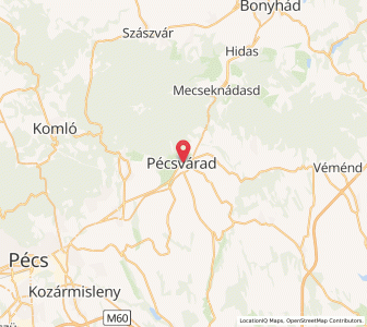 Map of Pécsvárad, Baranya