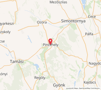 Map of Pincehely, Tolna