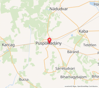 Map of Püspökladány, Hajdú-Bihar