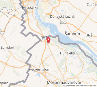 Map of Rajka, Győr-Moson-Sopron