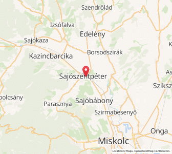 Map of Sajószentpéter, Borsod-Abaúj-Zemplén