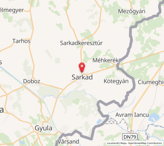 Map of Sarkad, Békés