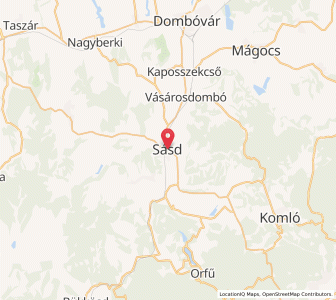 Map of Sásd, Baranya