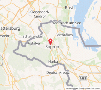Map of Sopron, Győr-Moson-Sopron