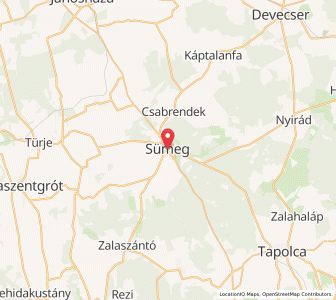 Map of Sümeg, Veszprém