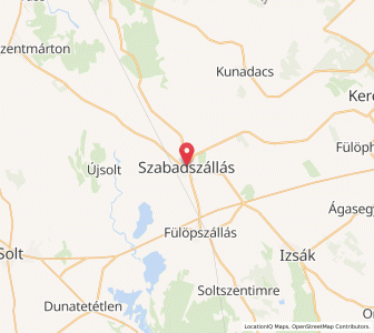 Map of Szabadszállás, Bács-Kiskun