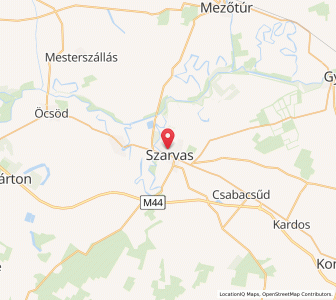 Map of Szarvas, Békés