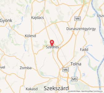 Map of Szedres, Tolna