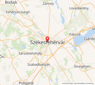 Map of Székesfehérvár, Fejér