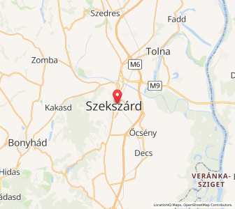 Map of Szekszárd, Tolna