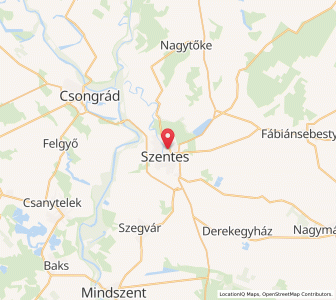 Map of Szentes, Csongrád-Csanád