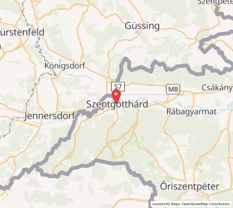 Map of Szentgotthárd, Vas