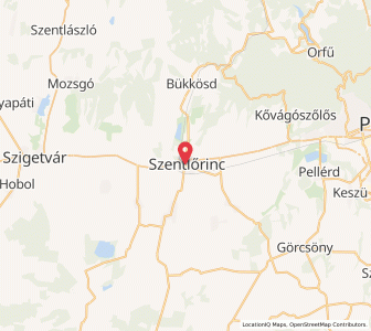 Map of Szentlőrinc, Baranya