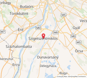 Map of Szigetszentmiklós, Pest
