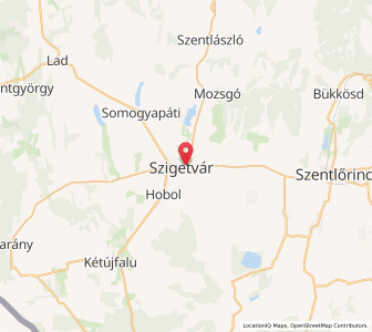 Map of Szigetvár, Baranya