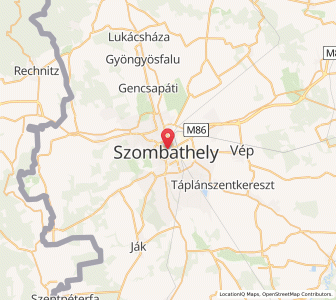 Map of Szombathely, Vas