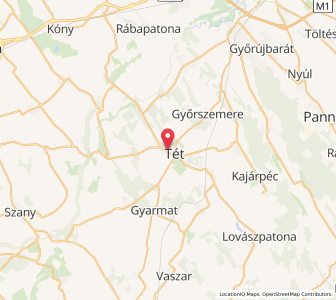 Map of Tét, Győr-Moson-Sopron