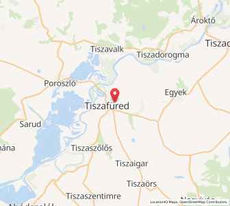 Map of Tiszafüred, Jász-Nagykun-Szolnok