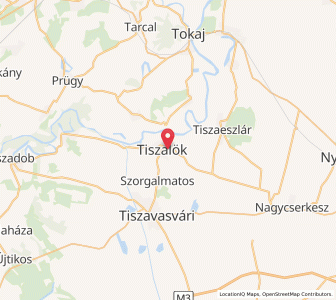 Map of Tiszalök, Szabolcs-Szatmár-Bereg